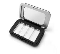 DCYQAIN 4-Grid Empty Magnetic Eyeshadow Palette with Mirror, 8cm Compact Travel Makeup Organizer, DIY Cosmetic Case for Eyeshadow, Blush, Highlighter & Pressed Powder