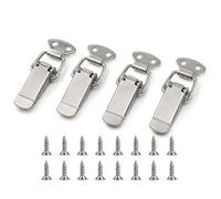 DCYQAIN 4 Pack 56mm Stainless Steel Spring Toggle Latch Hasps, Tension Lever Clasp with Screws, Heavy Duty Catch Clamp Lock for Toolbox Cabinet Drawer Chest Case