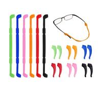 DCYQAIN 6 Pack Silicone Glasses Straps with 6 Pairs Anti-Slip Ear Grip Hooks, Soft Elastic Eyewear Retainer for Adult Sports, 6 Colours Eyeglass Holder for Running, Cycling & Outdoor Activities