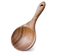 DCYQAIN 7 Inch Natural Wooden Rice Spoon, Non-Stick Rice Paddle, Versatile Serving Utensil for Kitchen, Dining & Daily Food Preparation