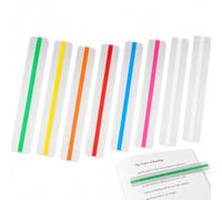 DCYQAIN 8PCS Flexible PVC Coloured Guided Reading Highlight Strips, Overlay Reading Tracking Rulers, Visual Stress Reduction Reading Aids for Beginners & Reading Difficulty Users