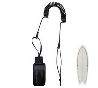 DCYQAIN Adjustable Coiled Surfing Leash - Paddle Board Ankle Strap Cuff Cord - Surfboard & Paddleboard Leash for Flat & Open Water - Spring Leg Foot Rope - Stand Up Paddle Board