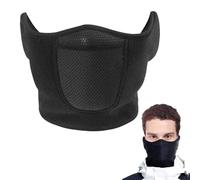 DCYQAIN Adjustable Half Face Mask - Windproof Thermal Balaclava for Skiing Snowboarding Motorcycling Running - Breathable Cold Weather Face Cover for Winter Outdoor Sports - Black