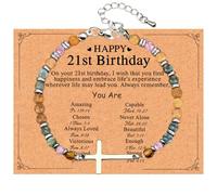 Dczosily Cross Bracelet for Women,Christian Gifts for Women,Confirmation Baptism Easter Gifts,21st Birthday Gifts for Her,Unique 21 Birthday Gifts for Friends Daughter Sister Niece on Christmas,Best