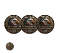 DD-214 - It’s a Veteran Thing Commemorative Coin, DD-214 Challenge Coin, US Veteran Challenge Coins, for Veterans Families and Retired VetFriends (3Pcs)