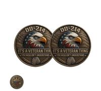 DD-214 - It’s a Veteran Thing Commemorative Coin, DD-214 Challenge Coin, US Veteran Challenge Coins, for Veterans Families and Retired VetFriends (2Pcs)