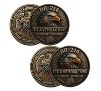 DD-214 - It’s a Veteran Thing Commemorative Coin, US Veteran Challenge Coin, Appreciation for Veterans, Retired Soldiers, and Military Families (2pcs)