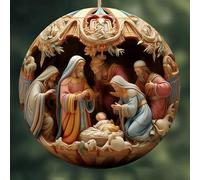 (Dd) Christmas Decorations Sale Clearance 2024 Christmas Stereoscopic Vision Birth Blessing Pendant 3D Effect Birth Acrylic Car Hanging Ornaments Xmas Deco