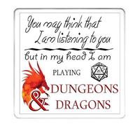 DD Coaster. Matching D&D Ceramic Mug Available. Acrylic coaster 10cm x 10cm. Gaming Gift Coaster. Gift for hunters of Dragons through Dungeons