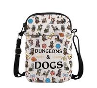 DD Game Merch Dungeon Dogs Crossbody Bag for Gamer Dog Lovers Roleplaying Tabletop Gaming Gift (DD Dogs Cross)