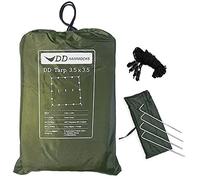 DD Hammocks - DD Tarp 3.5 x 3.5 - Forest Green - Fully Waterproof Lightweight Tarp Shelter For Woodland Camping Hiking And Outdoor Adventure