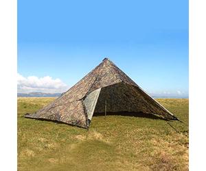 DD Hammocks - DD Tarp 3x3 PRO MC - Camouflage Tarpaulin Shelter With Fastening Clips And Pole Eyelets For Hammock Camping And Outdoor Shelters
