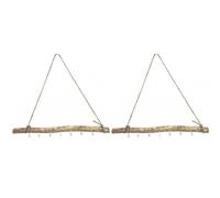 DD-life 2 Pcs Decorative Floating Wall Shelves Coat Hooks Driftwood Branch Hook Branch Hanger Rack for Keys Hats Entryway