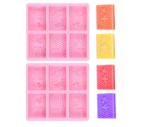 DD-life 2Pcs Rectangle Bee Silicone Soap Molds for Homemade