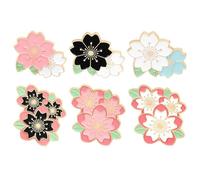 DD-life 6/12 Pcs Plant Sakura Brooch Pins Flower Enamel Pins Flower Lapel Pin Fashion Shiny Brooch for Any Special Occasions, Metal, /