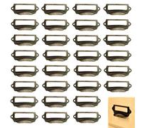 DD-life Office Library File Drawer Tag Frame Label Holder Pull Handle 30Pcs (Brass)