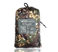 DD Hammocks - DD Tarp 3x3 PRO MC - Camouflage Tarpaulin Shelter With Fastening Clips And Pole Eyelets For Hammock Camping And Outdoor Shelters