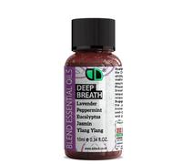 DD Teck Deep Breath Blend Essential Oil for Diffusers, Aromatherapy & Massage, Lavender Peppermint Eucalyptus Jasmine Ylang Ylang Blend, Vegan GMO Free Wellness Aroma 10ml