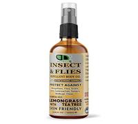 DD Teck Insect Repellent with Lemongrass & Tea Tree Essential Oil Repellent Against Ants, Beetles, Fleas, Flies, Plant Lice, Moths, Snails and Spiders for Body Oil Deet Free (100ml Glass Spray)