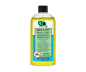 DD Teck Peppermint Oil Mouse & Rat Repellent- Essential Oil Rodent Deterrent with Lemon, Eucalyptus & Citronella, Natural Non-Staining Indoor & Outdoor Protection (100ml Cap)