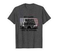 DD214 Alumni: I Served, I Survived, I Have The Paperwork T-Shirt, Men, Dark Heather Grey, L