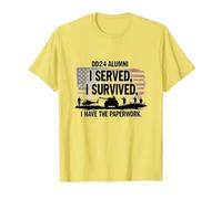 DD214 Alumni: I Served, I Survived, I Have The Paperwork T-Shirt, Men, Lemon, S
