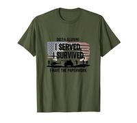 DD214 Alumni: I Served, I Survived, I Have The Paperwork T-Shirt, Men, Olive, S