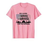 DD214 Alumni: I Served, I Survived, I Have The Paperwork T-Shirt, Men, Pink, M
