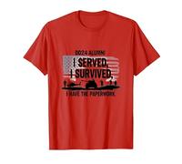 DD214 Alumni: I Served, I Survived, I Have The Paperwork T-Shirt, Men, Red, 3XL