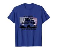 DD214 Alumni: I Served, I Survived, I Have The Paperwork T-Shirt, Men, Royal Blue, XX-Large