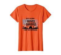 DD214 Alumni: I Served, I Survived, I Have The Paperwork T-Shirt, Women, Orange, 3XL