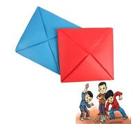 Ddakji Korean Game, Double Card Premium Version Blue and Red Traditional Korean Folding Game, Ddakji Paper Flip Toy