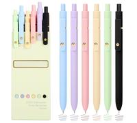 Ddaowanx Colored Gel Pens, 0.5mm Fine Point Retractable,Colorful Pens for Journaling,School Supplies, Gifts for Nurse and Teens, Stockings Stuffers for Women(6Pcs-Aesthetic Colors)