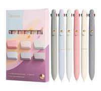 Ddaowanx Multicolor Pens, 4-in-1 Colored Ballpoint Pen 0.5mm Fine Point Smooth Writing,Cute Gifts for Nurses and Teens, 6-Count