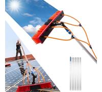 Ddasam 9m/30FT Water Fed Pole Kit w/Water Fed Telescopic Brush,Window Cleaning Brush Pole,Car Wash Brush,for Home and Commercial Window Cleaning with 20m water supply hose solar panel brush