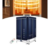 Ddasam Heated airer, electric clothes dryer indoor, Electric Tumble Dryer 2200W, Foldable with Remote Control, Fast Drying, Smart Thermostat, No Damage to Clothes