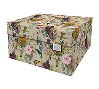 DDB Dutch Design Brand Classic Storage Box with Lid - Storage Boxes - FSC Certified Recyclable Cardboard (Size: 15.3" x 12.5" x 8.3") (Botanical)