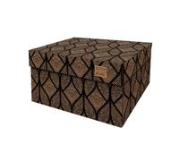 DDB Dutch Design Brand Classic Storage Box with Lid - Storage Boxes - FSC Certified Recyclable Cardboard (Size: 15.3" x 12.5" x 8.3") (Cordoba Black)