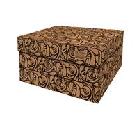 DDB Dutch Design Brand Classic Storage Box with Lid - Storage Boxes - FSC Certified Recyclable Cardboard (Size: 15.3" x 12.5" x 8.3") (Roots)
