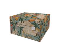 DDB Dutch Design Brand Small Storage Box with Lid - 2 Storage Boxes - FSC Certified Recyclable Cardboard (Size: 27.8 x 20.6 x 14 cm) - Cockatoo Print