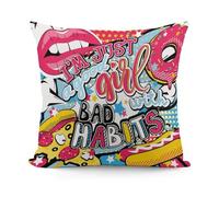 DDCBNS Graffiti Throw Pillow Covers for Teens,18 x 18 Inch,Modern Abstract Art Throw Pillow Covers for Sofa Couch Boys Girls Bedroom Living Room