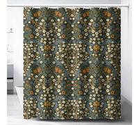 DDCBNS William Morris Floral Shower Curtain,Mid Century Vintage Flower Green Plant Abstract Art Print Shower Curtain for Bathroom Decor Fabric Waterproof Upholstery Hook 72x72in