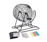 DDCFL Deluxe Bingo Lottery Machine, Number Drawing Cage, Metal Spinner with Numbered Balls, Curved Anti-Leak Latch, Complete Game Set for Family Nights, Holiday Parties and Large-Scale Events
