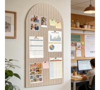 ddckj 120x60cm Large Cork Board 0.9cm Thick Felt Bulletin Board with 50 Push Pins and Adhesive Sticker, Felt Wall Tiles Office Kitchen School for Photos Memos, Dark Camel