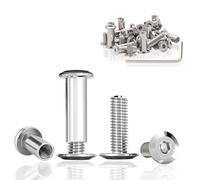 ddckj 21 Pcs Cabinet Connectors M4 (Barrel Nuts M4x16 mm Furniture Bolts M4x8 mm) 304 Stainless Steel Inter Screws with Allen Wrench for Furniture,Cabinet,Bookcases,Chair,Wood Boards