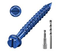 ddckj 68Pcs M5.5 x 57mm Concrete Screws Blue Hex Flange Head Masonry Screws for Brick Wall Cement Block Installation Masonry with Drill Bit and Hex Bit Socket