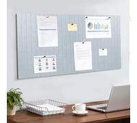ddckj 80x40cm Bulletin Board 0.9cm Thick Decorative Felt Pin Board with 45 Push Pins and Adhesive Sticker, Felt Wall Tiles for Home Office Kitchen School for Photos Memos, Moonlight Gray