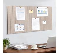 ddckj 80x40cm Bulletin Board 0.9cm Thick Decorative Felt Pin Board with 45 Push Pins and Adhesive Sticker, Felt Wall Tiles for Home Office Kitchen School for Photos Memos, Dark Camel
