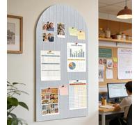 ddckj 80x40cm Bulletin Board 0.9cm Thick Decorative Felt Pin Board with 45 Push Pins and Adhesive Sticker, Felt Wall Tiles for Home Office Kitchen School for Photos Memos, Moonlight Gray