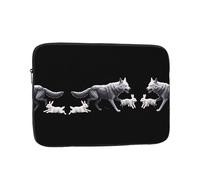 DDCXZPP Big Bad Wolf Chasing Rabbit Printed Portable Laptop Sleeve Case - Shockproof Portable Laptop Sleeve Bag 10 inch for Men and Women Business Travel, Office Daily Use